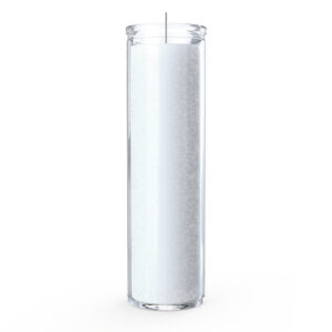 Bougie 7 jours blanche dans un contenant en verre
