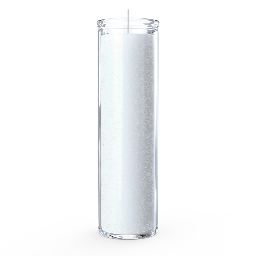 Bougie 7 jours blanche dans un contenant en verre